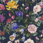 AA Design Tapet cu flori colorate pe fundal bleumarin (373364)