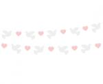 Godan Ghirlandă - Porumbei și inimioare roz 150 cm