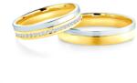 SAVICKI Esküvői karikagyűrűk: kétszínű arany, félkarika, 4 mm - savicki - 509 500 Ft