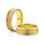 SAVICKI Esküvői karikagyűrűk: kétszínű arany, konkáv, 6 mm - savicki - 584 665 Ft