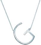 SAVICKI nyaklánc medállal - G betű: ezüst fehér zafírral