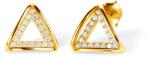 SAVICKI fülbevaló - háromszögek: aranyozott ezüst cirkóniával - savicki - 18 250 Ft