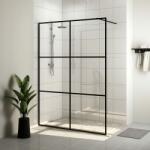 vidaXL fekete zuhanyfal átlátszó ESG üveggel 140 x 195 cm (151027) - vidaxl