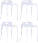 vidaXL Scaune stivuibile, 4 buc. , alb, plastic (247282)