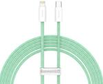  USB Type-C töltő- és adatkábel, Lightning, 200 cm, 20W, gyorstöltés, PD, cipőfűző minta, Baseus Dynamic, CALD000106, világoszöld