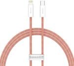  USB Type-C töltő- és adatkábel, Lightning, 100 cm, 20W, gyorstöltés, PD, cipőfűző minta, Baseus Dynamic, CALD000007, narancssárga