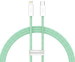  USB Type-C töltő- és adatkábel, Lightning, 100 cm, 20W, gyorstöltés, PD, cipőfűző minta, Baseus Dynamic, CALD000006, világoszöld