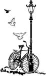 ERS Sticker Lamp Post Bike Birds 60cm Negru