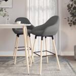vidaXL Scaune de bar, 2 buc. , gri închis, material textil (338709)