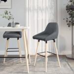 vidaXL Scaune de bar, 2 buc. , gri închis, material textil (338747)