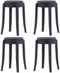 vidaXL Scaune stivuibile, 4 buc. , negru, plastic (247278)