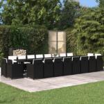 vidaXL Set mobilier de grădină cu perne, 21 piese, negru, poliratan (3095667) - vidaxl