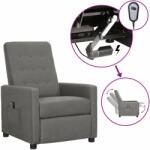 vidaXL Fotoliu rabatabil electric, gri deschis, textil (3098638)