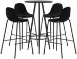 vidaXL Set mobilier de bar, 5 piese, negru, material textil (3051130) - vidaxl