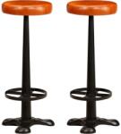 vidaXL Scaune de bar, 2 buc. , piele naturală (286244)