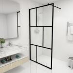 vidaXL Paravan de duș walk-in, negru, 100x195 cm, sticlă securizată (149154)