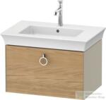 Duravit WHITE TULIP mosdó alá építhető függesztett 1 fiókos alsószekrény, 684 x 458 mm, Taupe High Gloss/Natural Oak solid WT42510H5H3 (WT42510H5H3)