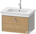 Duravit WHITE TULIP mosdó alá építhető függesztett 1 fiókos alsószekrény, 684 x 458 mm, Stone Grey Satin Matt Lacquer/Natural Oak solid WT42510H592 (WT42510H592)