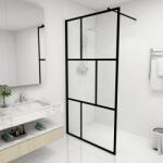 vidaXL fekete zuhanyfal edzett üveggel 100 x 195 cm (149154) - vidaxl