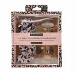 Danielle rózsakvarc arcmasszírozó és leopárd mintás szatén fejpánt (DCGS0009PK)