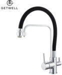 Getwell Pelikan-RS, 3 utas, kihúzható zuhanyfejes Konyhai Csap Víztisztítókhoz Króm színben (GW237C)