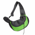  Geanta transport caini/pisici pe umar tip marsupiu negru/verde