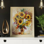 Pictorul Fericit Autumn Sunflower Vibes - Pictură pe numere Panza pictura