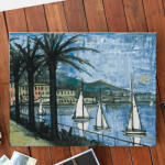 Pictorul Fericit Beaulieu-sur-Mer view (Port de Beaulieu) - Pictură pe numere Panza pictura