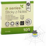 A-series Jegyzettömb öntapadó, 75x75mm, 100lap, 'Z' A-Series, sárga - spidershop