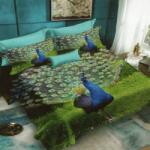 Pucioasa Lenjerie 3D finet 6 piese, Pucioasa, Paun FN3D59 Lenjerie de pat