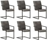 vidaXL 6 db valódi bőr szánkótalpas étkezőszék (3059806/08)