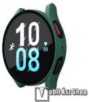  Okosóra műanyag védő tok / keret - ZÖLD - 9H edzett üveg előlap védő is! - SAMSUNG Galaxy Watch4 44mm (SM-R870) / Watch5 44mm (SM-R915F)