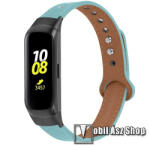  Okosóra szíj - KÉK - valódi bőr - SAMSUNG SM-R370 Galaxy Fit