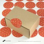  Karácsonyi lezáró matrica, 60mm átmérőjű papír körcímke; 24 darab/ív - narancssárga