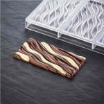 Pavoni Tablete Ciocolata 15.4 x 7.7 x H 1.1 cm - Matrita policarbonat Fluid Vallee, 3 cavitati (PC5030FR)