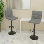 vidaXL Scaune de bar, 2 buc. , gri deschis, material textil (334282)