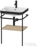 Duravit HAPPY D. 2 Plus bútorral aláépíthető mosdó 1 csaplyukkal, c-bonded fémállvánnyal, Mediterranean Oak Real wood veneer HP4735O7171 (HP4735O7171)
