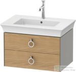 Duravit WHITE TULIP mosdó alá építhető függesztett 2 fiókos alsószekrény, 684 x 458 mm, Stone Grey Satin Matt Lacquer/Natural Oak solid WT43510H592 (WT43510H592)
