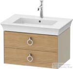 Duravit WHITE TULIP mosdó alá építhető függesztett 2 fiókos alsószekrény, 684 x 458 mm, Taupe High Gloss/Natural Oak solid WT43510H5H3 (WT43510H5H3)