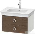 Duravit WHITE TULIP mosdó alá építhető függesztett 2 fiókos alsószekrény, 684 x 458 mm, Nordic White Satin Matt Lacquer/American Walnut Solid Wood WT435107739 (WT435107739)