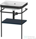 Duravit HAPPY D. 2 Plus bútorral aláépíthető mosdó csaplyuk nélkül, c-bonded fémállvánnyal, Night Blue Satin Matt Lacquer HP4735N9898 (HP4735N9898)