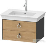 Duravit WHITE TULIP mosdó alá építhető függesztett 2 fiókos alsószekrény, 684 x 458 mm, Graphite Satin Matt/Natural Oak solid WT43510H558 (WT43510H558)