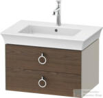 Duravit WHITE TULIP mosdó alá építhető függesztett 2 fiókos alsószekrény, 684 x 458 mm, Taupe Satin Matt Lacquer/American Walnut Solid Wood WT435107760 (WT435107760)