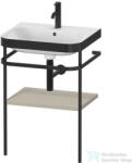 Duravit HAPPY D. 2 Plus bútorral aláépíthető mosdó 1 csaplyukkal, c-bonded fémállvánnyal, Taupe Satin Matt Lacquer HP4735O6060 (HP4735O6060)