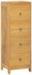 vidaXL Comodă cu sertare, 30x30x90 cm, lemn masiv tec (340741) Comoda