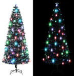 vidaXL Brad de Crăciun artificial cu suport/LED 240 cm fibră optică (284299)