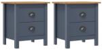 vidaXL Noptiere Hill, 2 buc. , gri, 46x35x49, 5 cm, lemn de pin (288909)