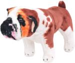 vidaXL Jucărie bulldog din pluș în picioare, alb și maro, XXL (91332)