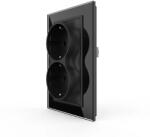 LIVOLO Priza Dubla Livolo cu Rama din Sticla Pentru Doza Simpla - culoare negru