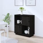 vidaXL Servantă, negru, 74x35x80 cm, lemn masiv de pin (814353) Comoda